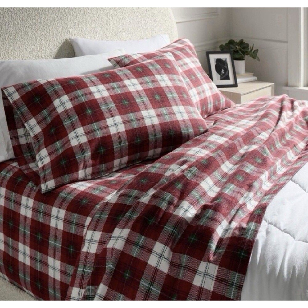 Threshold Holiday Flannel 3-Piece Sheet Set Cozy Soft OEKO-TEX Christmas New